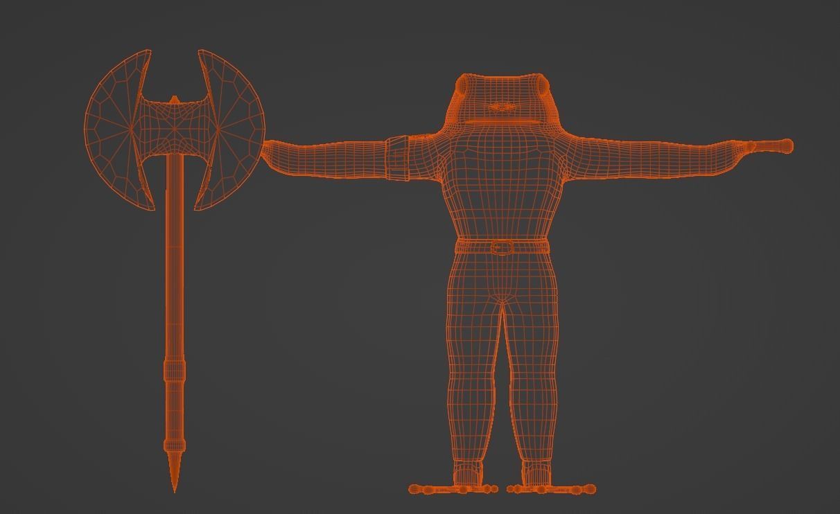 FROG-SHARKMAN FANTASY CHARACTER - LOWPOLY AND PBR Low-poly 3D model_17