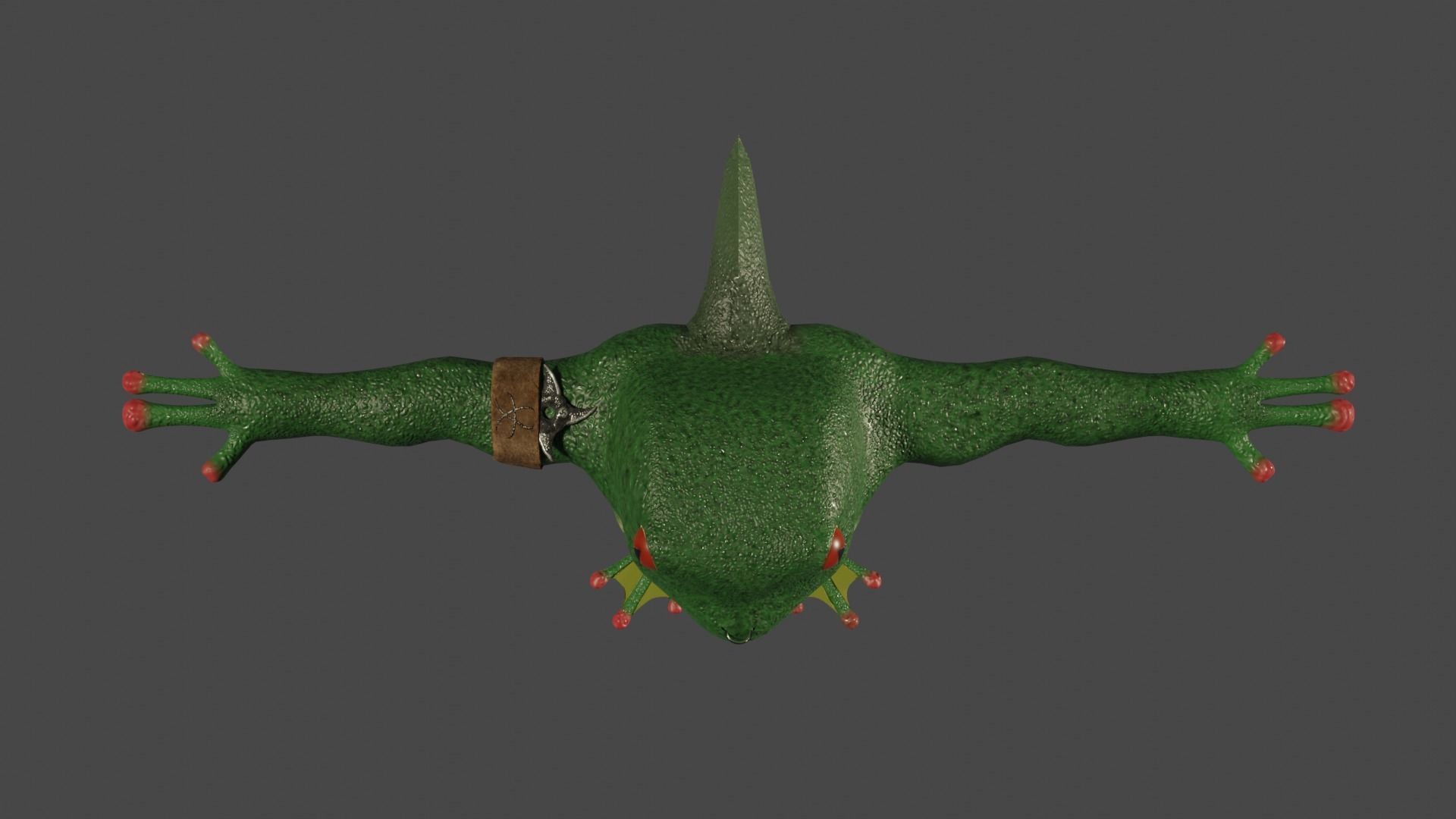 FROG-SHARKMAN FANTASY CHARACTER - LOWPOLY AND PBR Low-poly 3D model_9