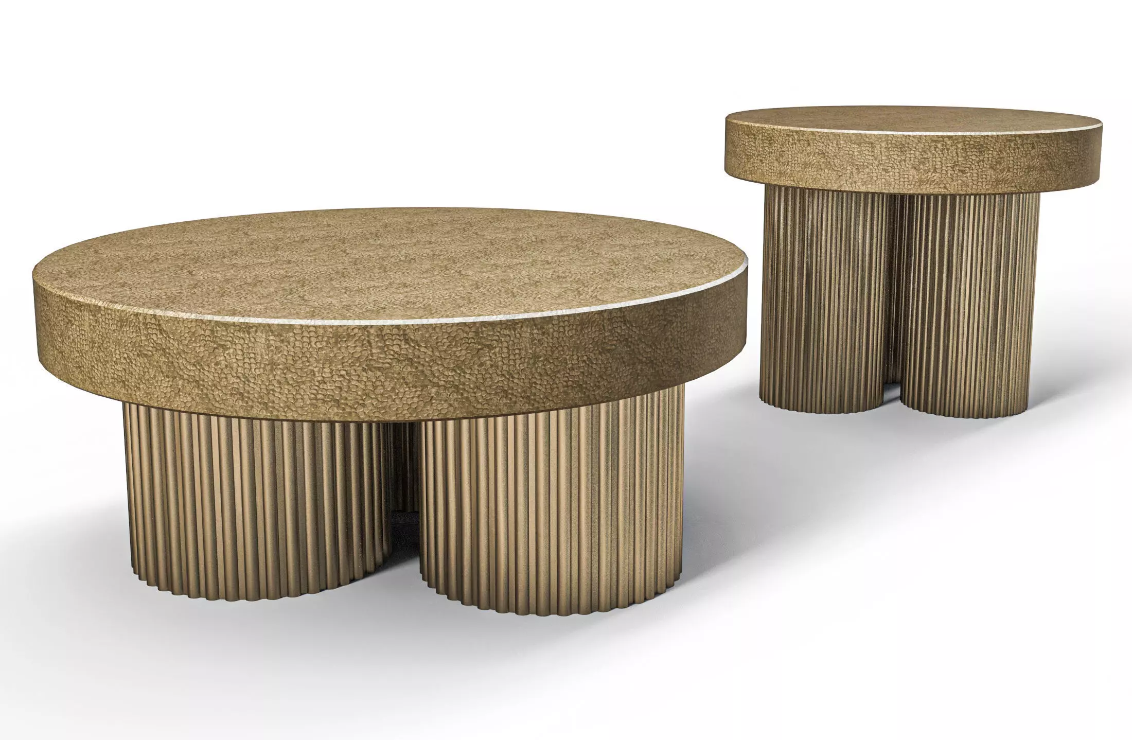 Set of Coffee Tables Low-poly 3D model_0