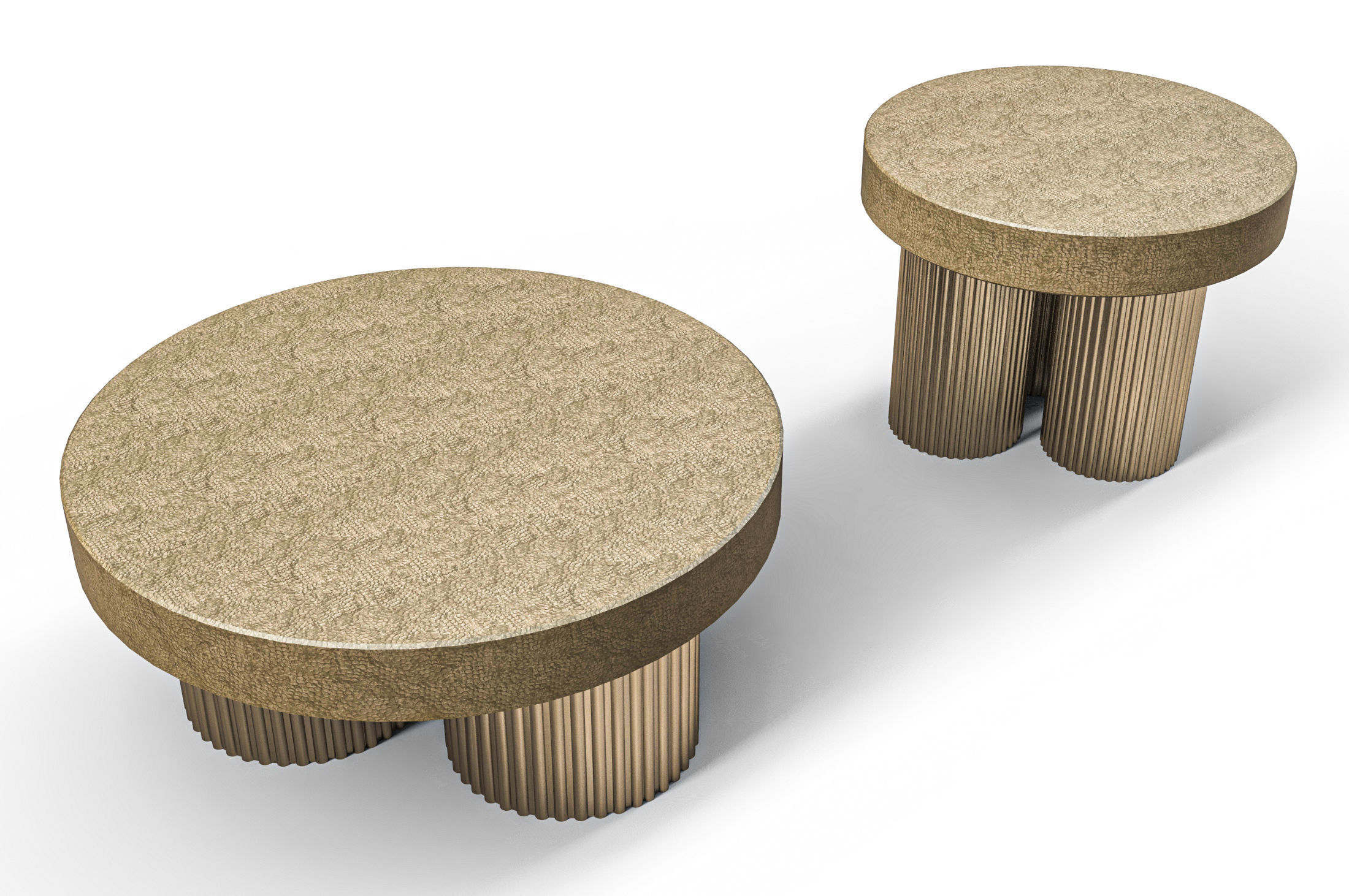 Set of Coffee Tables Low-poly 3D model_5