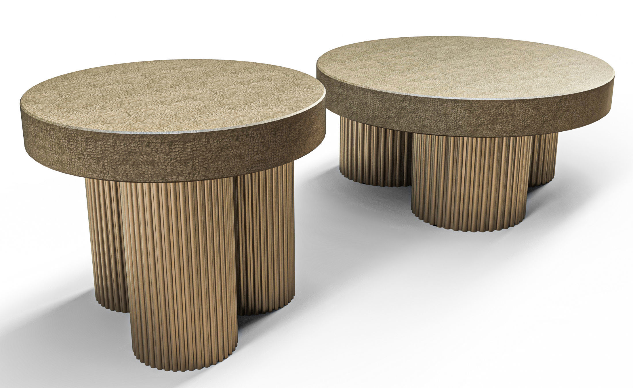 Set of Coffee Tables Low-poly 3D model_2