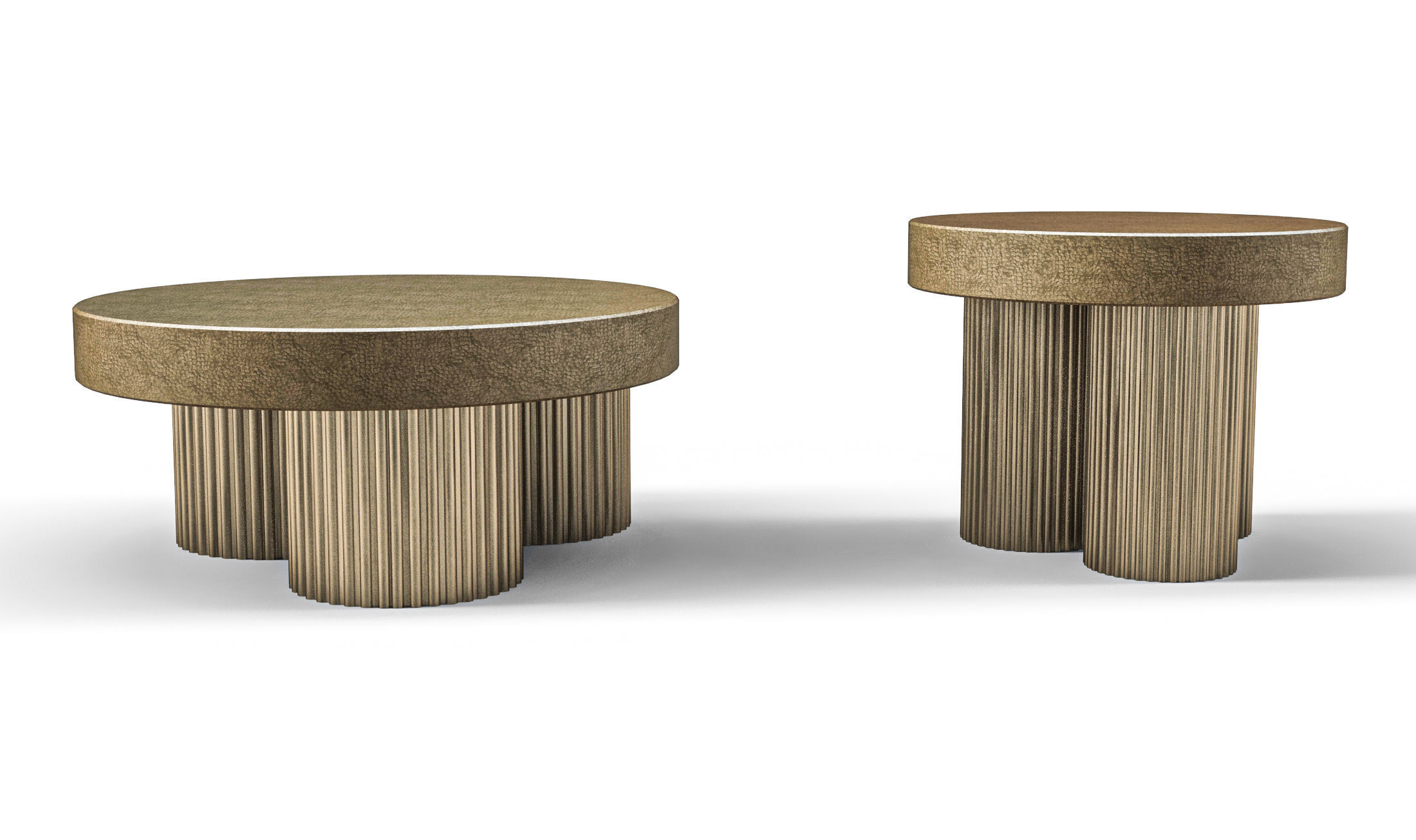 Set of Coffee Tables Low-poly 3D model_1