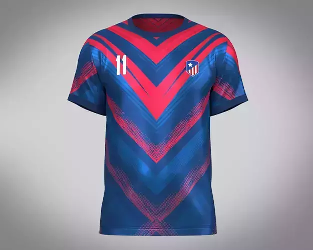 Soccer Red And Blue Football Jersey Player 11