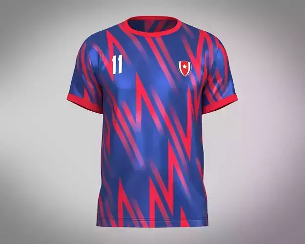 Soccer Red And Blue Jersey Player-11