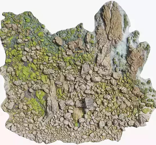 Large Rock Stone Beach PBR Scan Low-poly 3D model