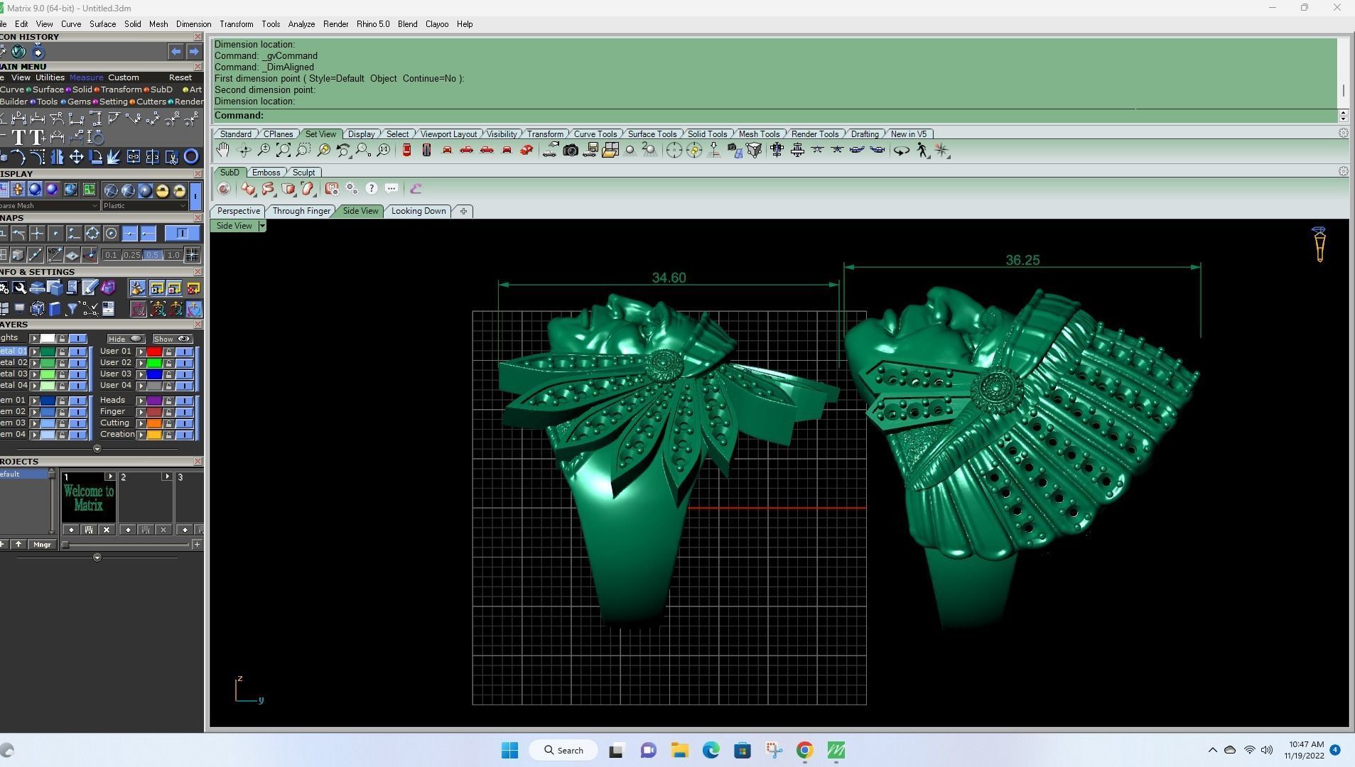 Combo Big  Indians Ring Gold  3D print model_3