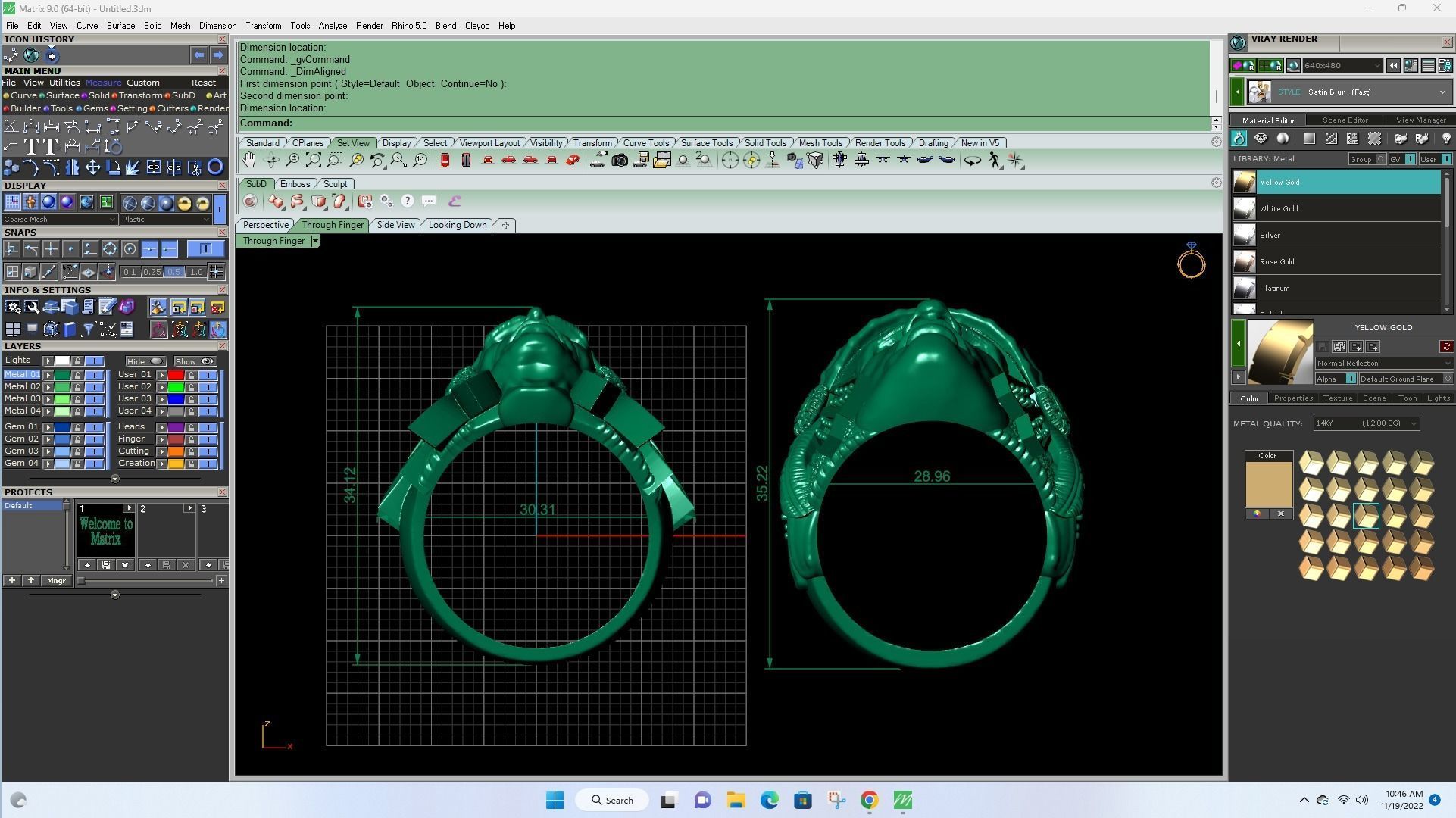 Combo Big  Indians Ring Gold  3D print model_2