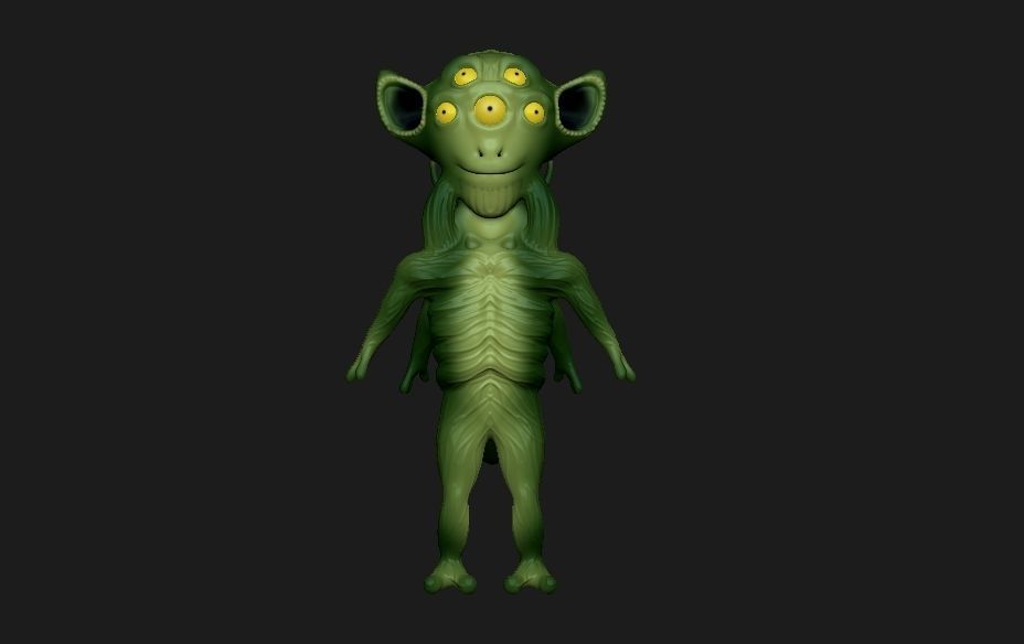 cute alien  Low-poly 3D model_1