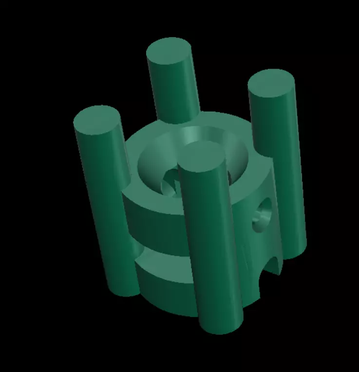 Griff plastic piece with four holes 3D print model_0