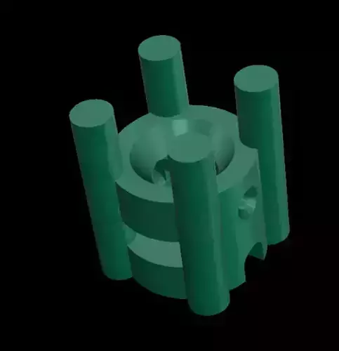 Griff plastic piece with four holes 3D print model