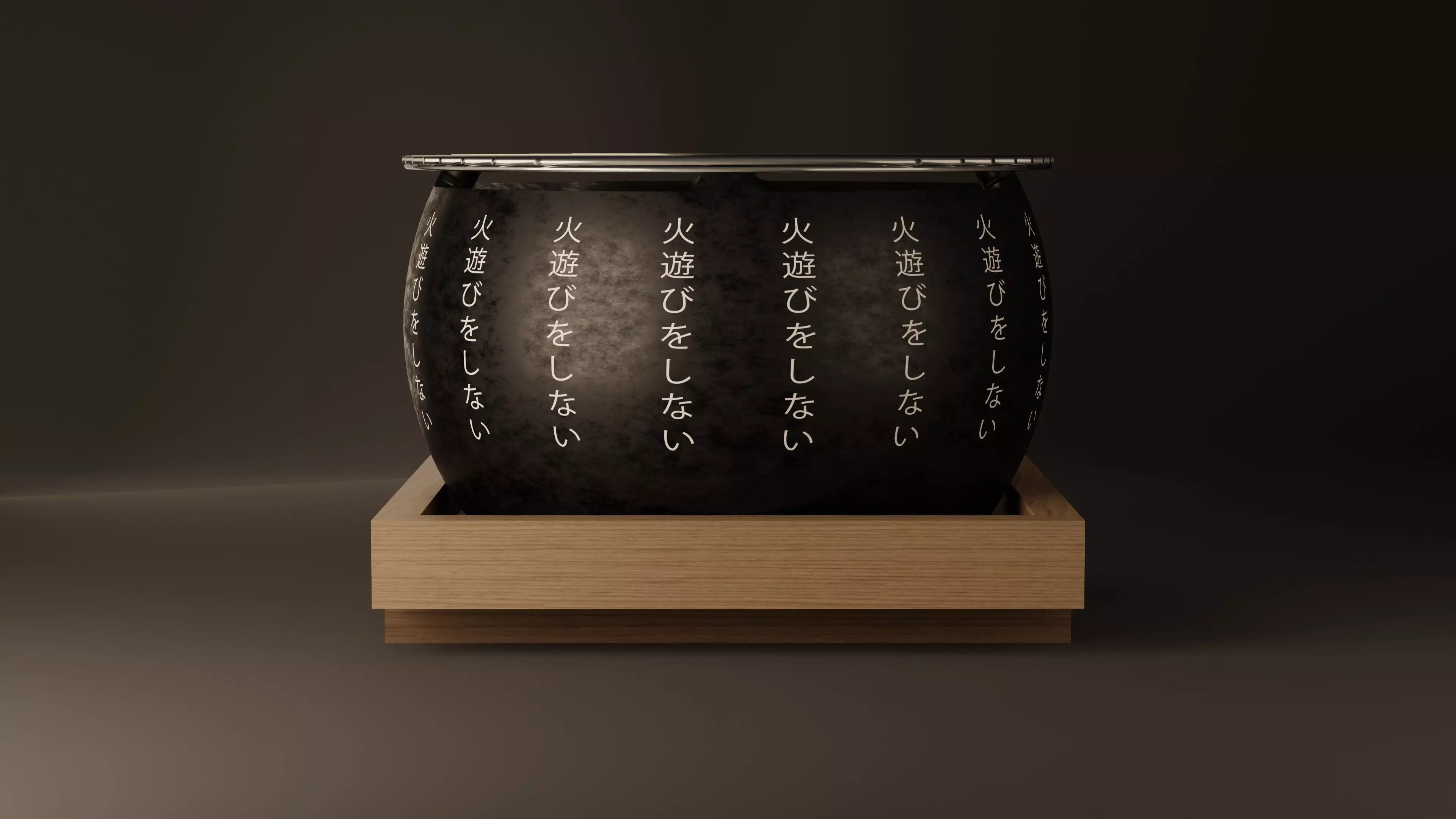 Japanese Coal Stove Low-poly 3D model_0