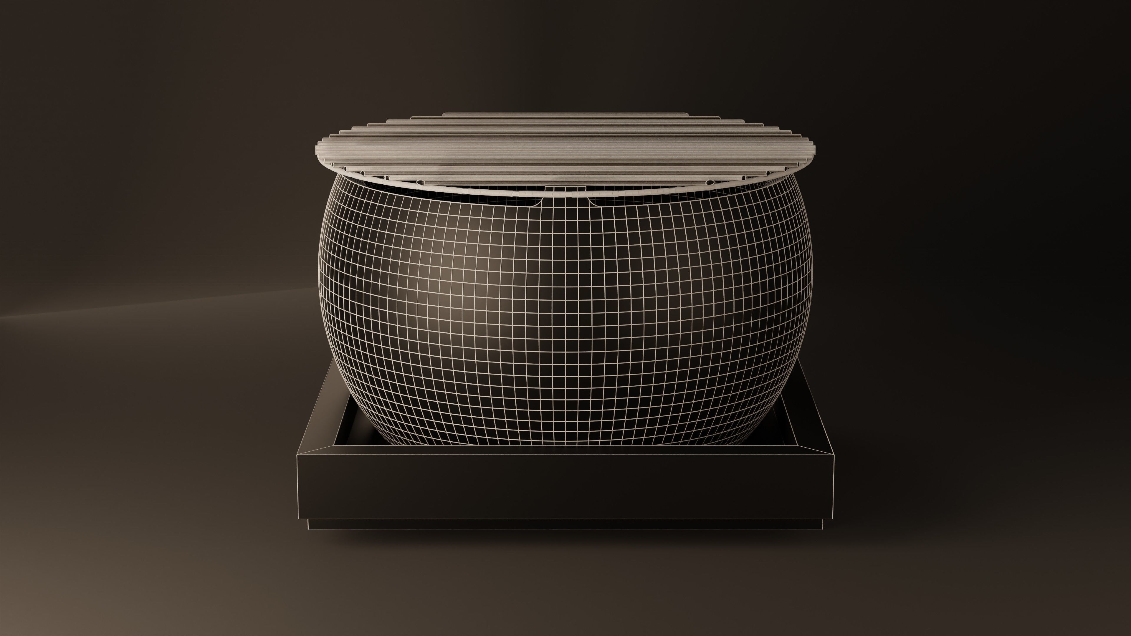 Japanese Coal Stove Low-poly 3D model_5