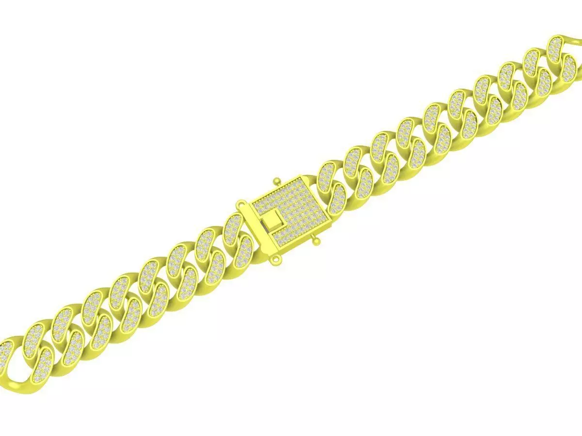 Luxury Cuban Link Bracelet for Jewelry 4134 3D print model