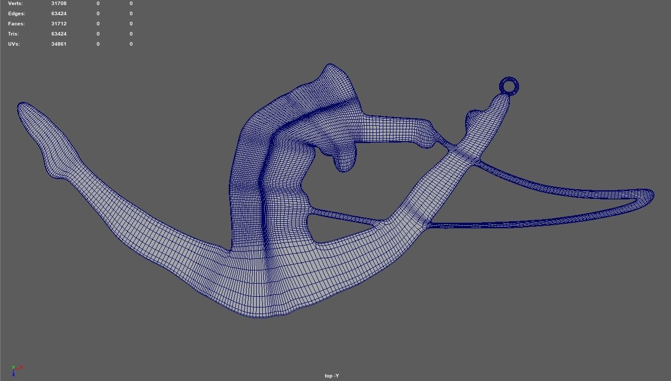 Rhythmic Gymnastics Key Ring Chain 01 Low-poly 3D model_8