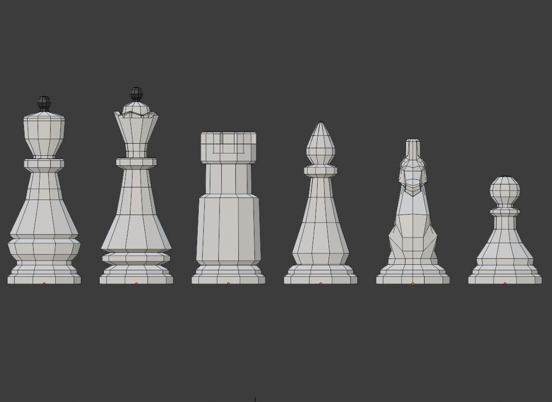 Low Poly Chess Pieces Low-poly 3D model_3