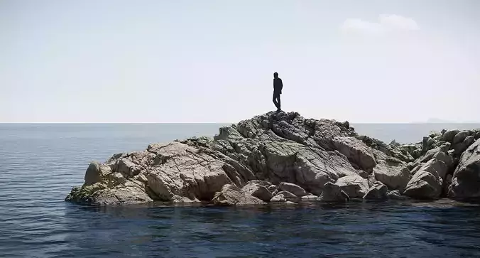 Coastal Cliff Rock Formation PBR Scan Low-poly 3D model