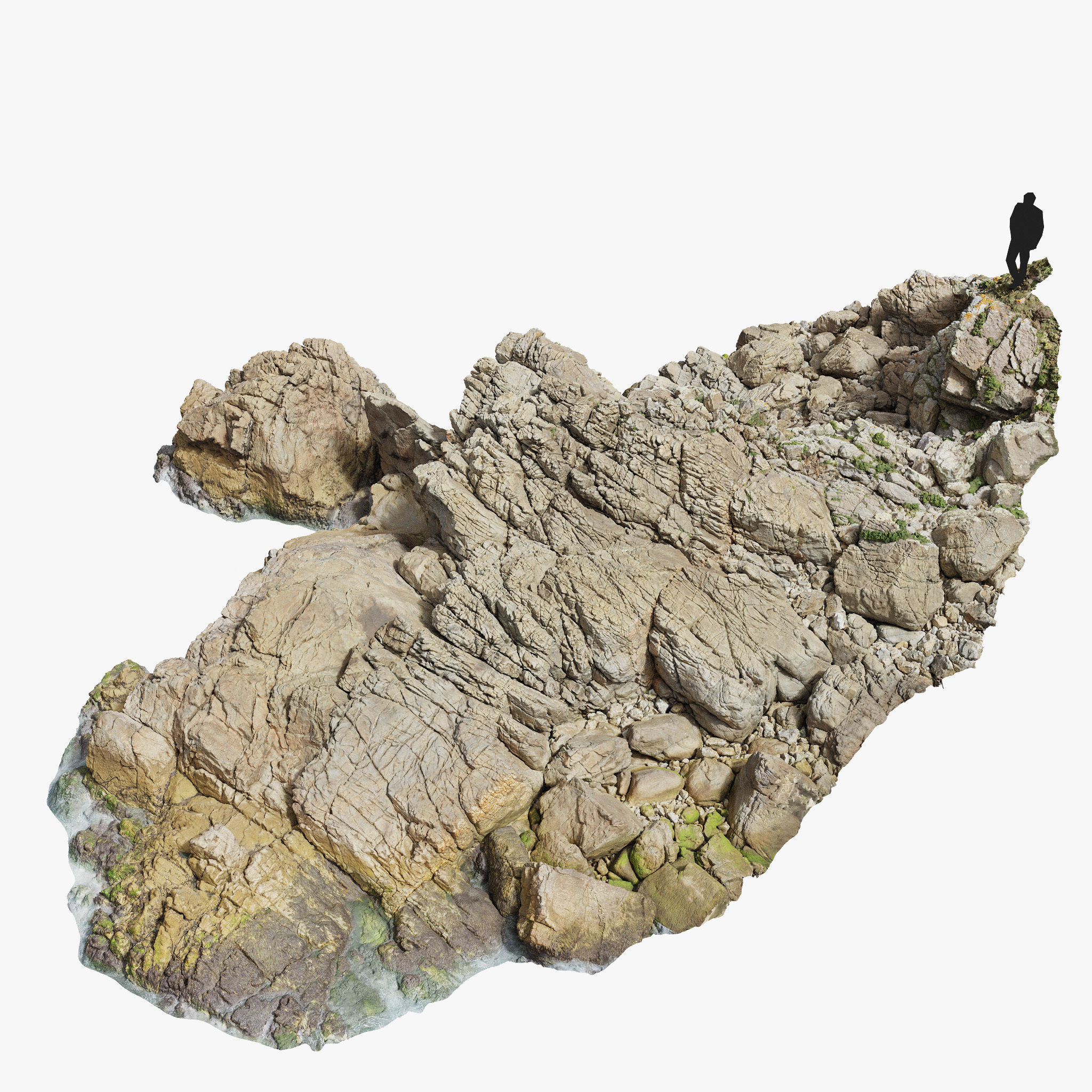 Coastal Cliff Rock Formation PBR Scan Low-poly 3D model_12