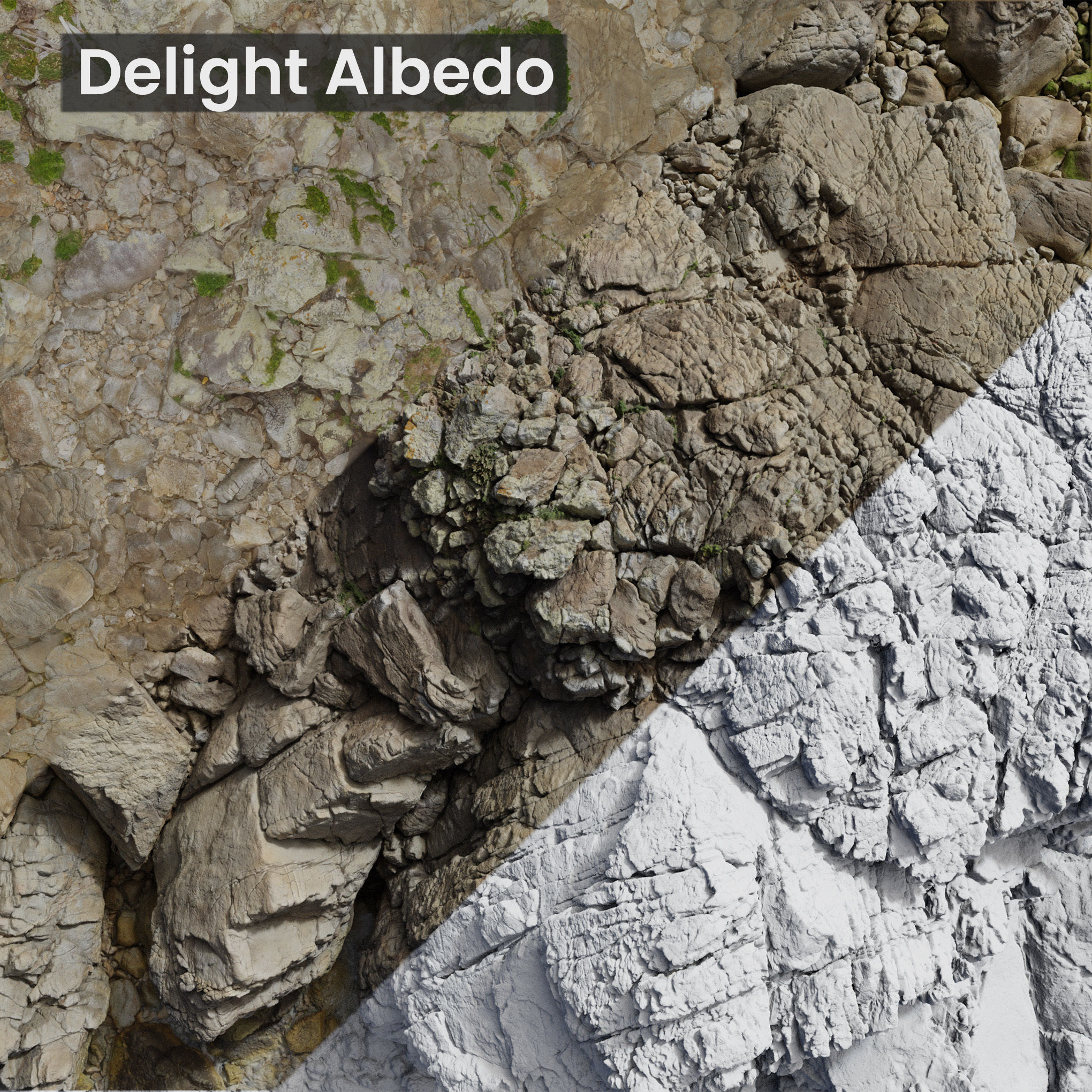 Coastal Cliff Rock Formation PBR Scan Low-poly 3D model_3