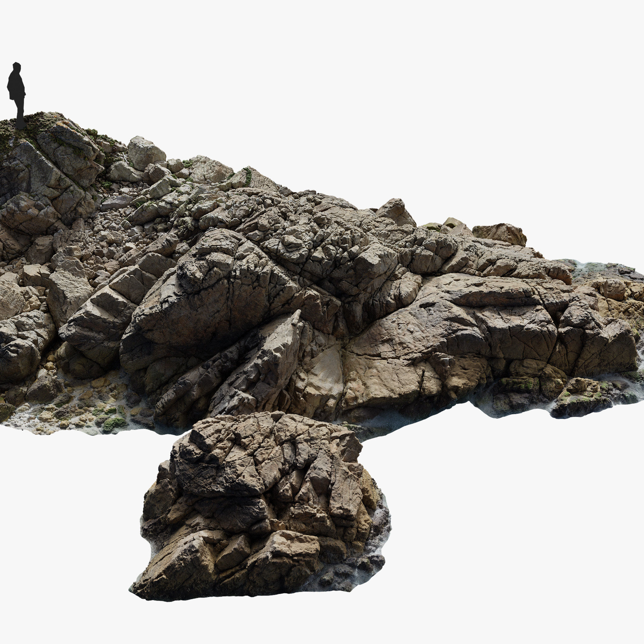 Coastal Cliff Rock Formation PBR Scan Low-poly 3D model_9