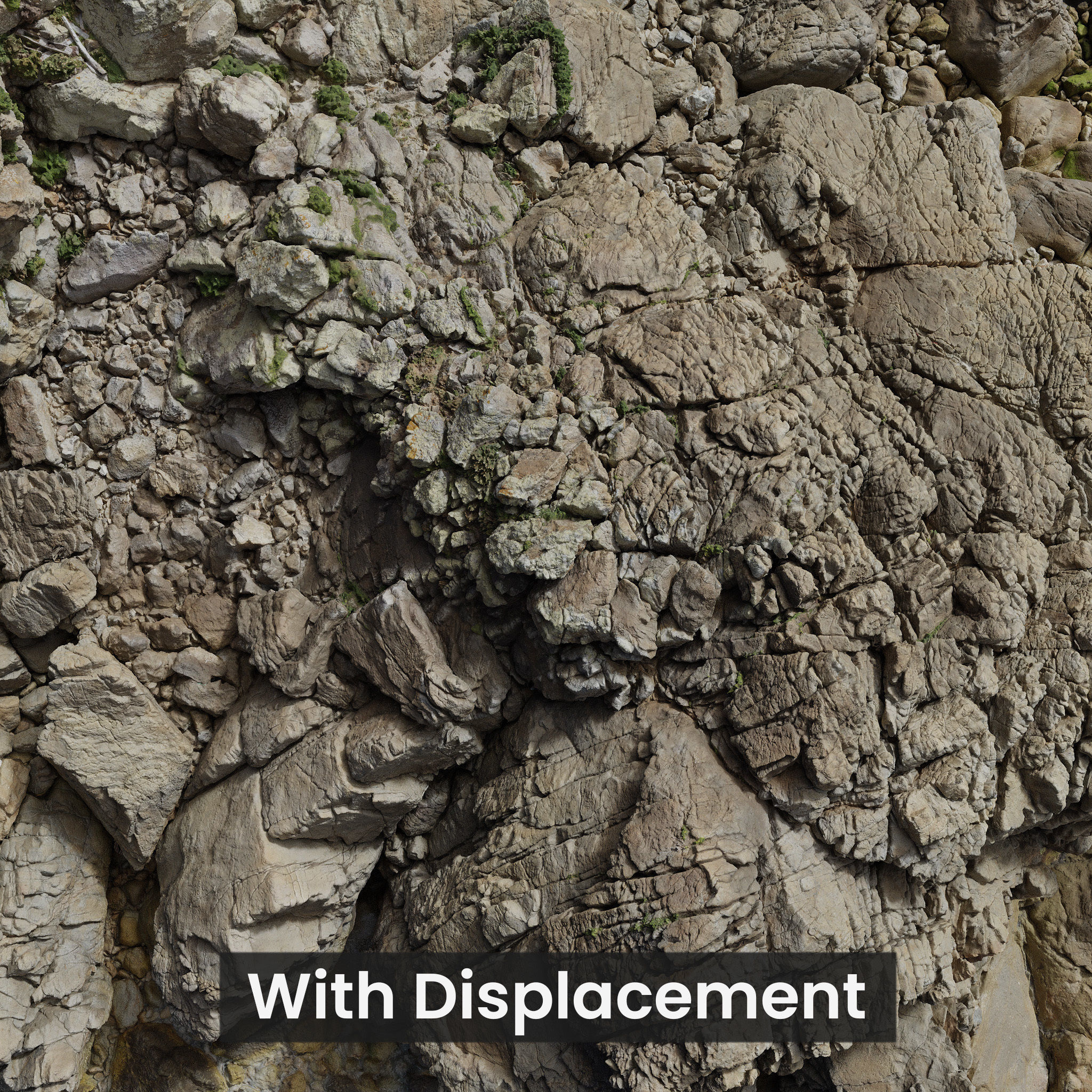 Coastal Cliff Rock Formation PBR Scan Low-poly 3D model_7