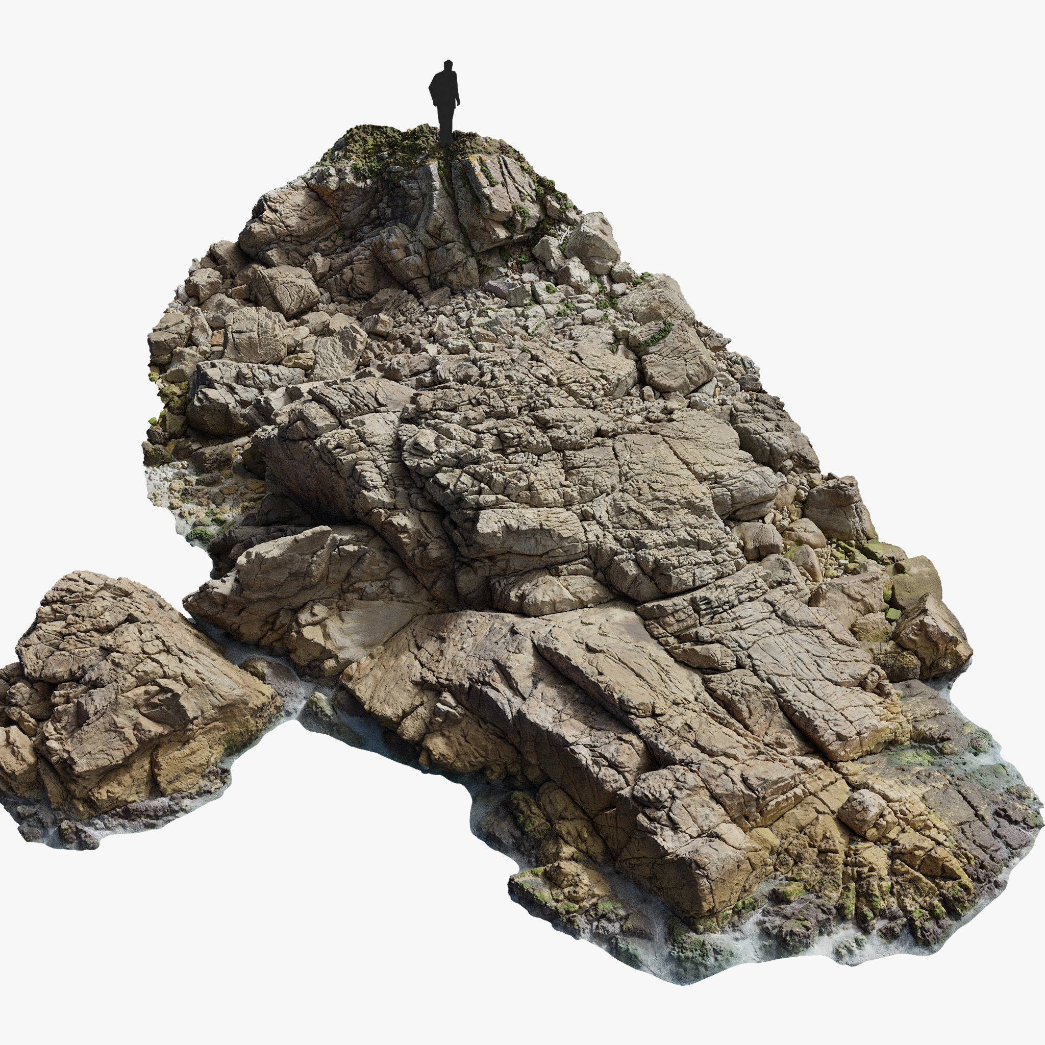 Coastal Cliff Rock Formation PBR Scan Low-poly 3D model_10