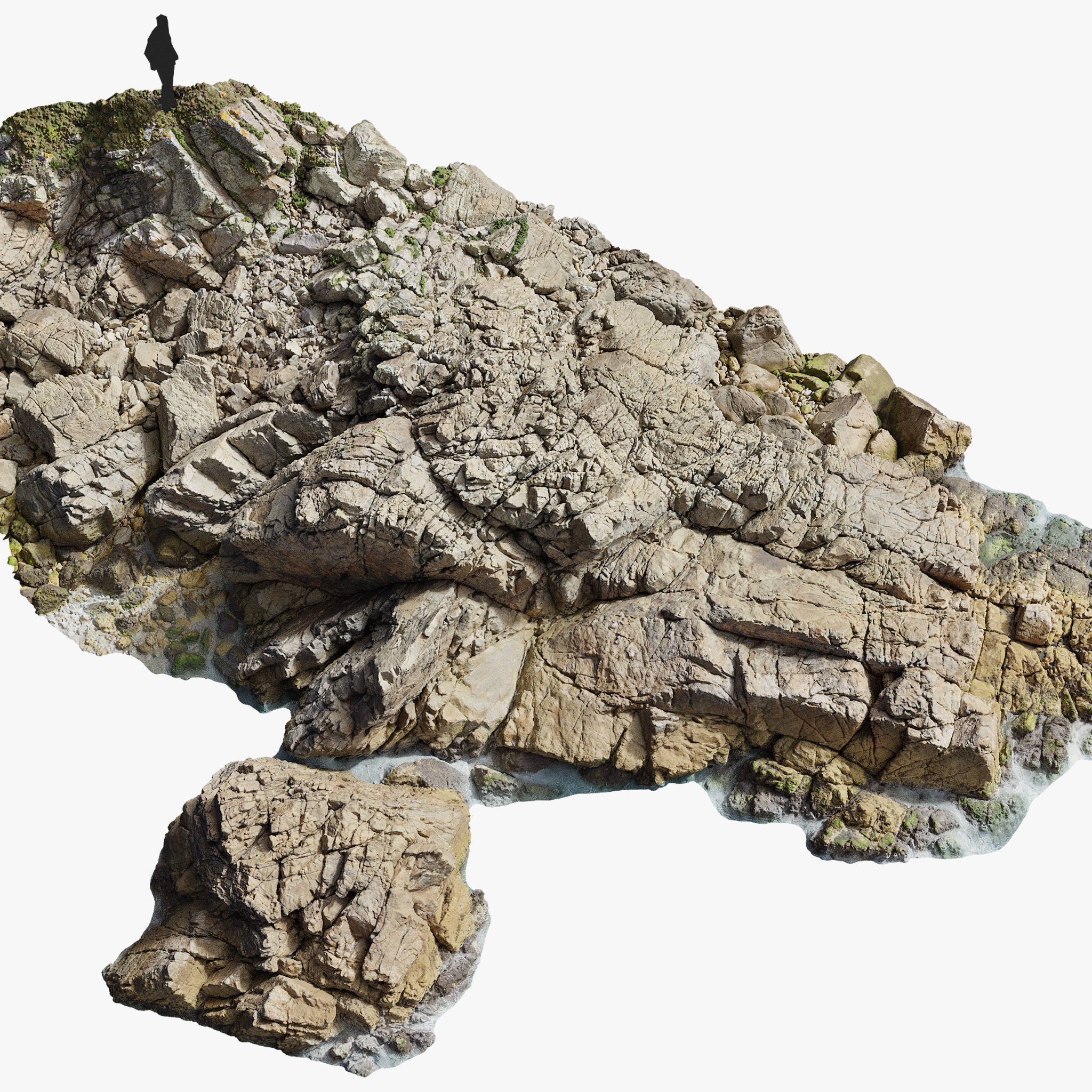 Coastal Cliff Rock Formation PBR Scan Low-poly 3D model_1