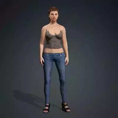 Model04 woman in jeans and tank top