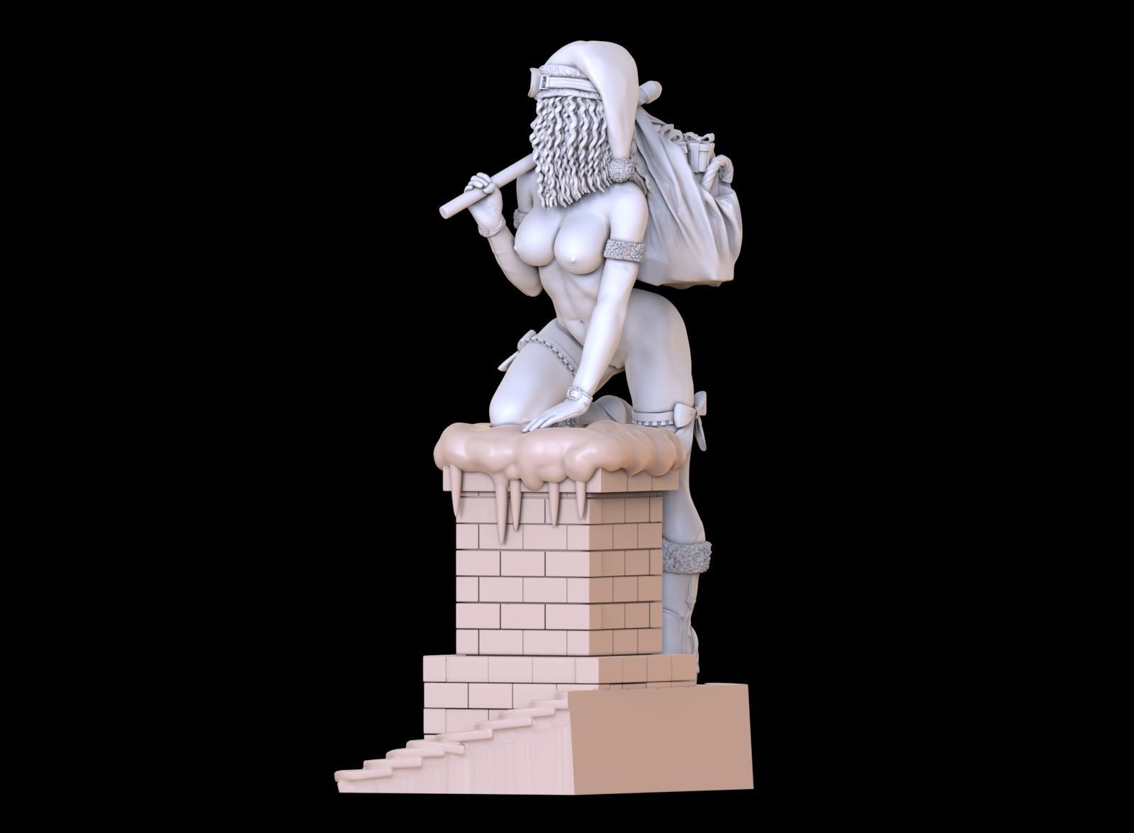 lady santa Christmas 3D print model_29