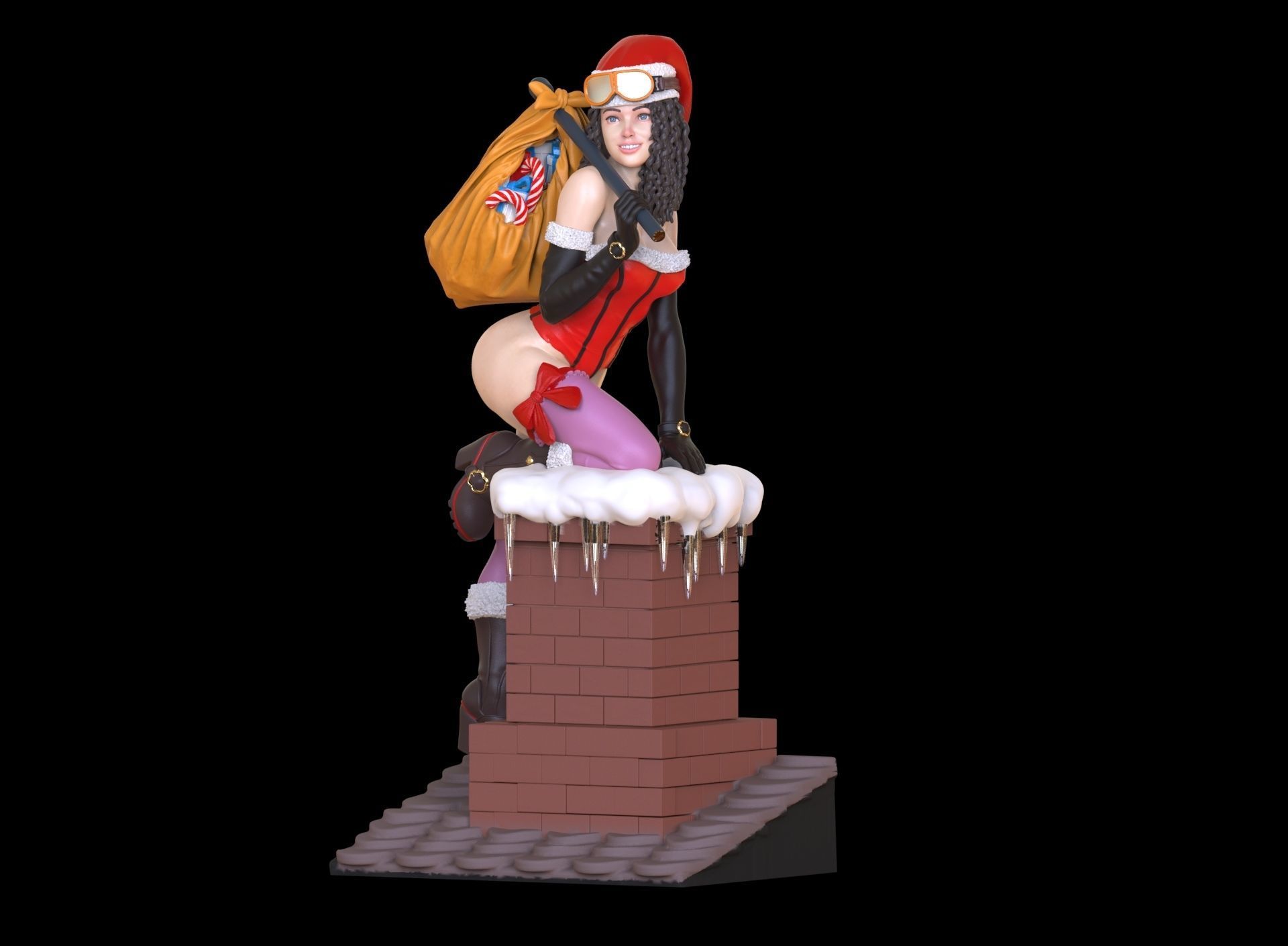 lady santa Christmas 3D print model_45