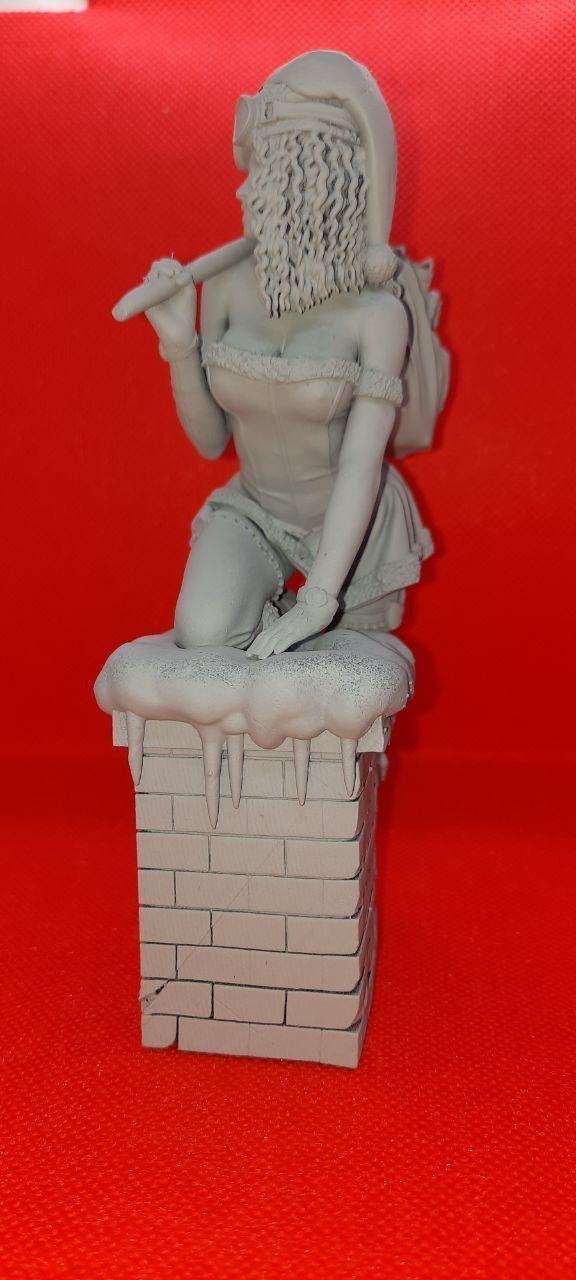 lady santa Christmas 3D print model_4