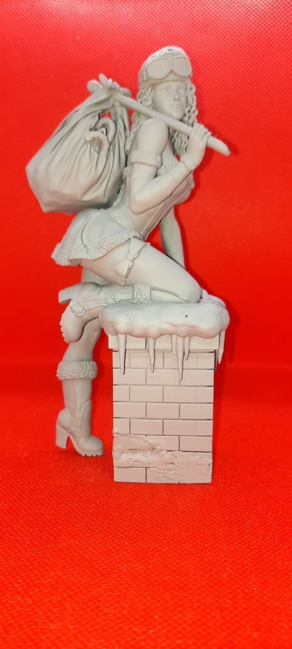 lady santa Christmas 3D print model_1