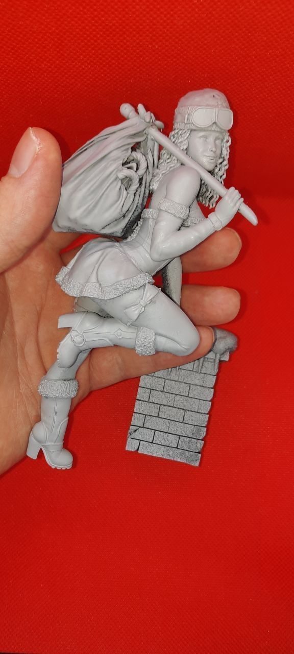 lady santa Christmas 3D print model_2