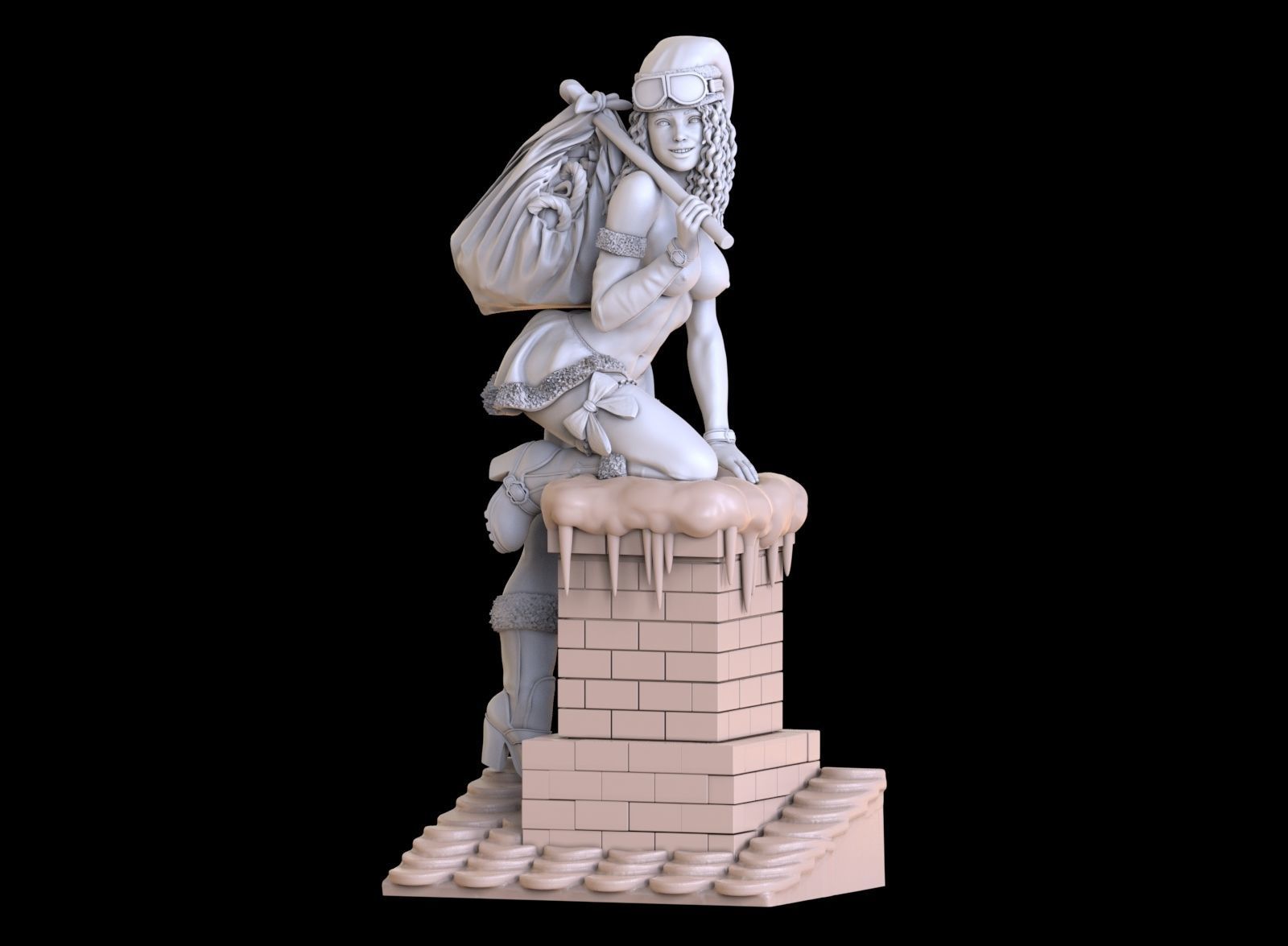 lady santa Christmas 3D print model_38