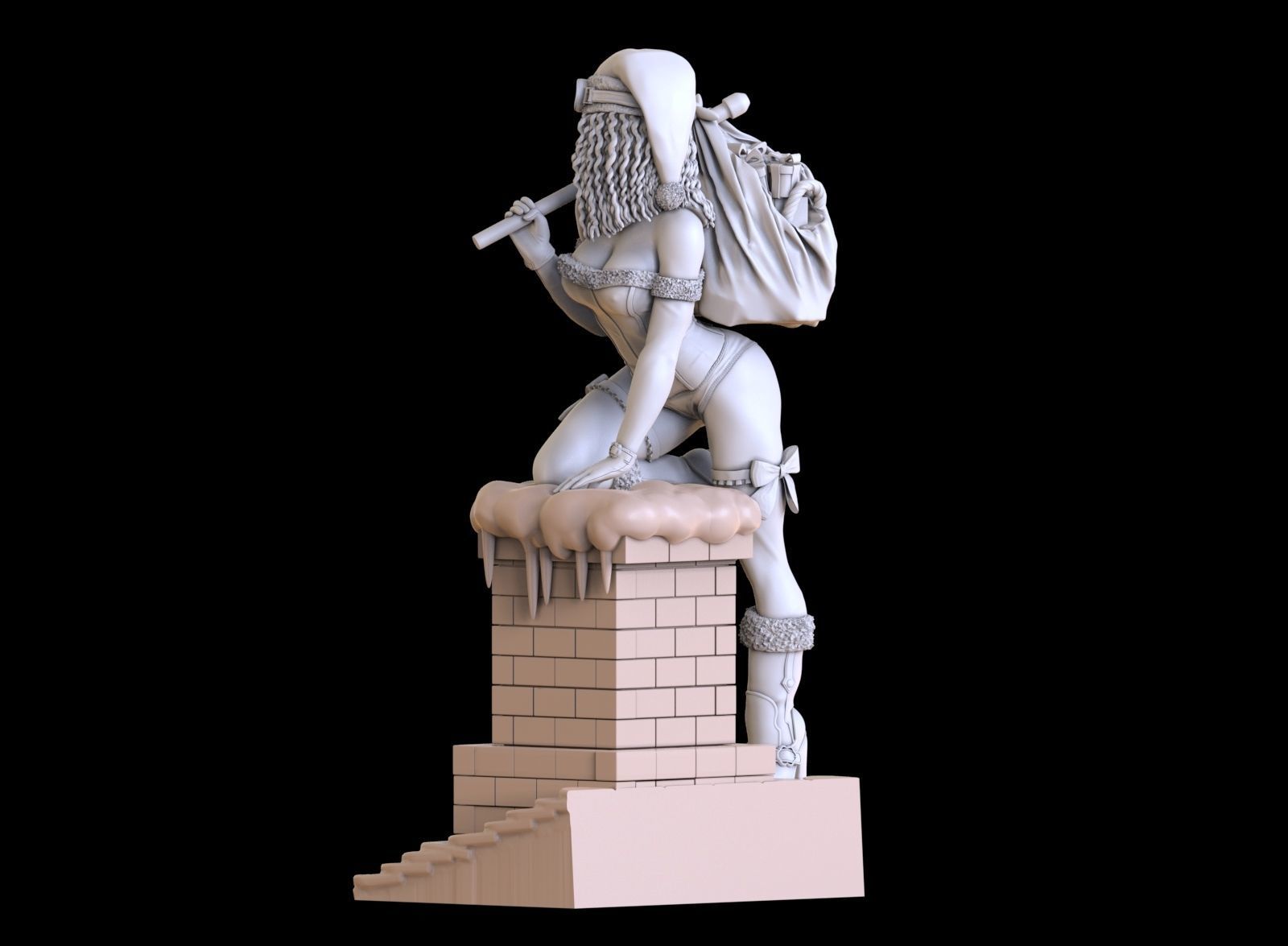 lady santa Christmas 3D print model_28