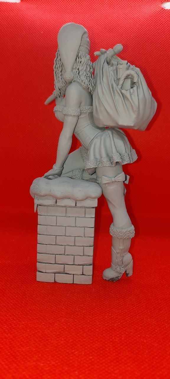 lady santa Christmas 3D print model_6