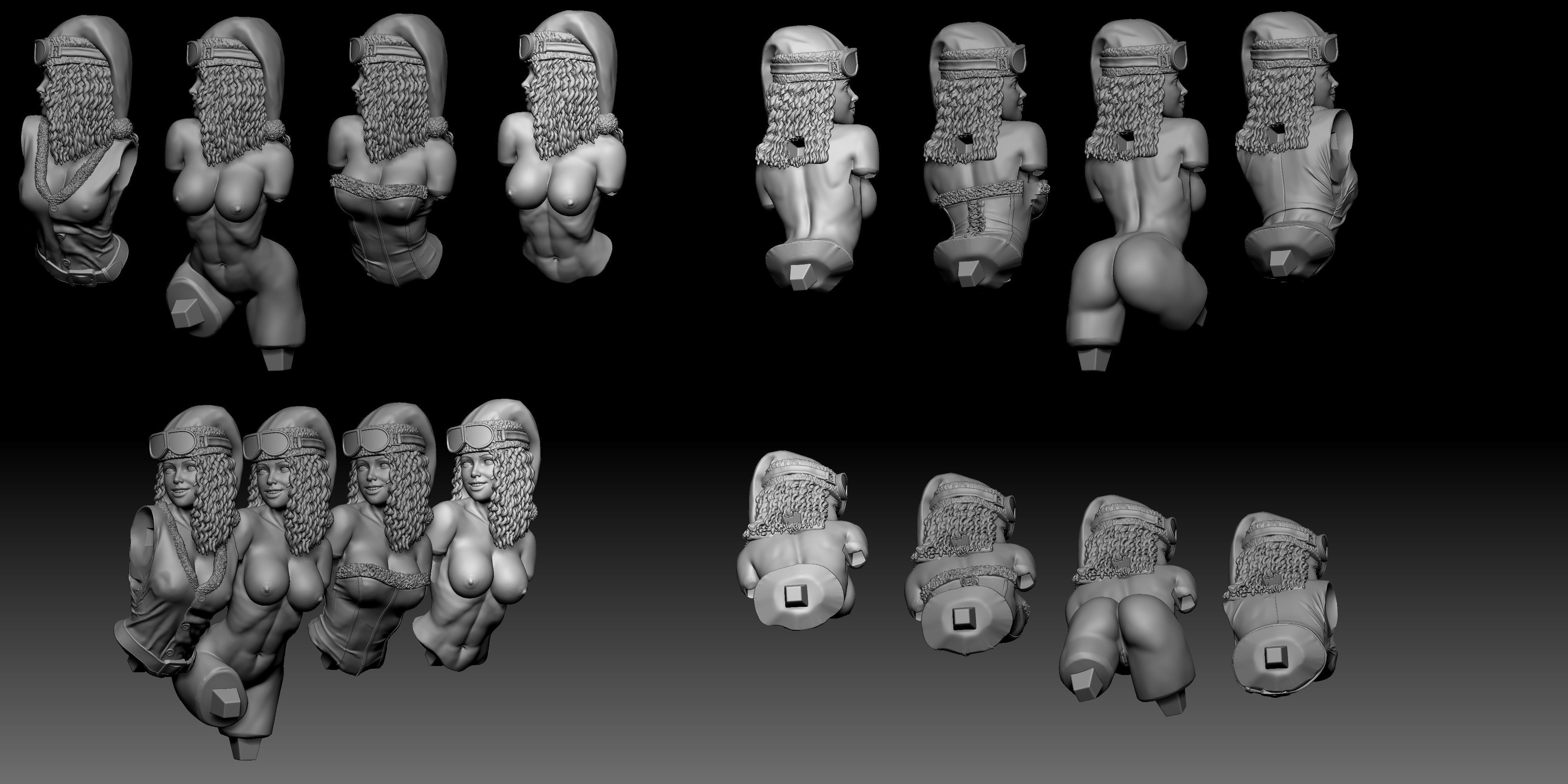 lady santa Christmas 3D print model_19