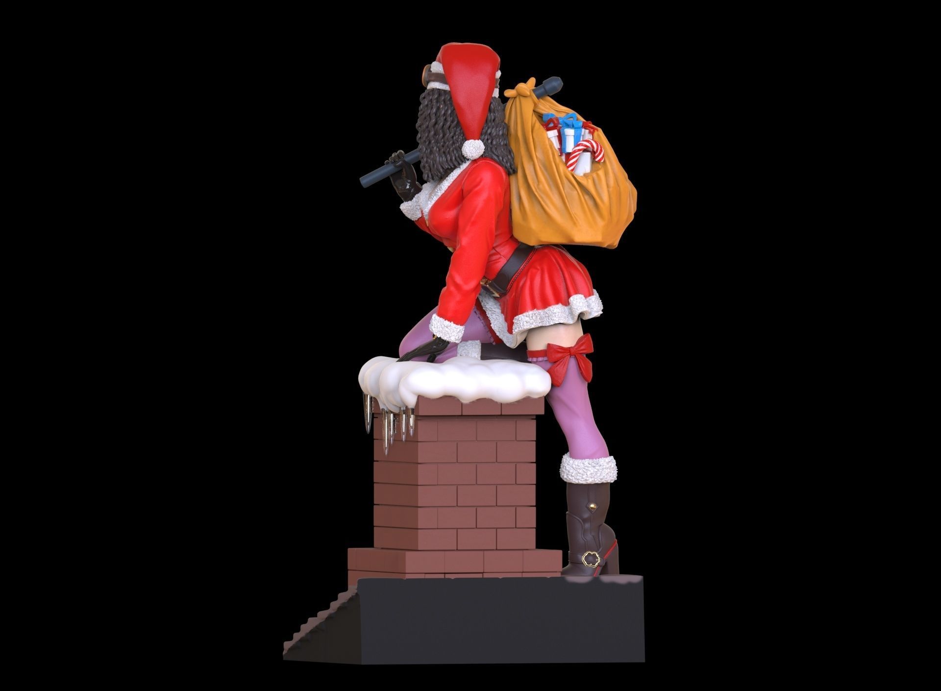 lady santa Christmas 3D print model_5