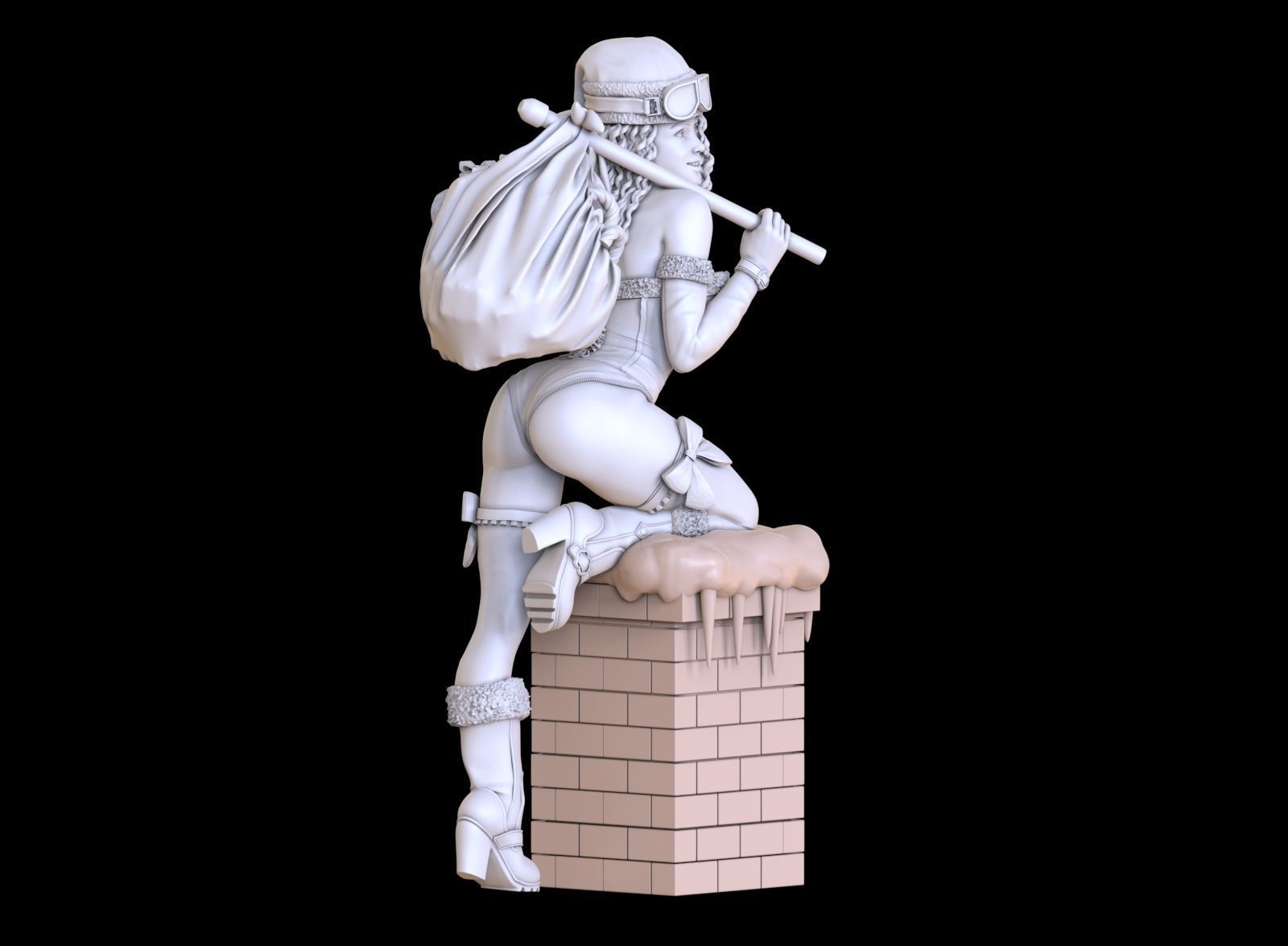 lady santa Christmas 3D print model_27