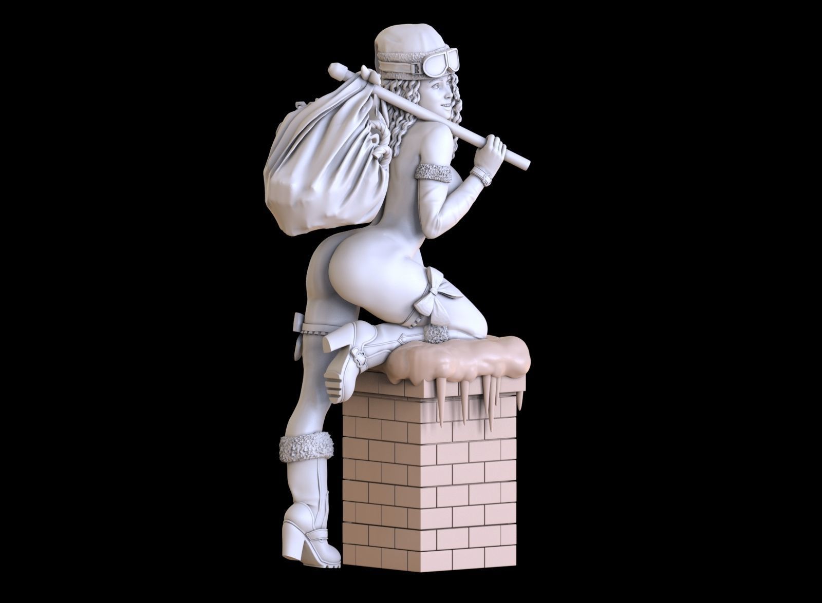lady santa Christmas 3D print model_31