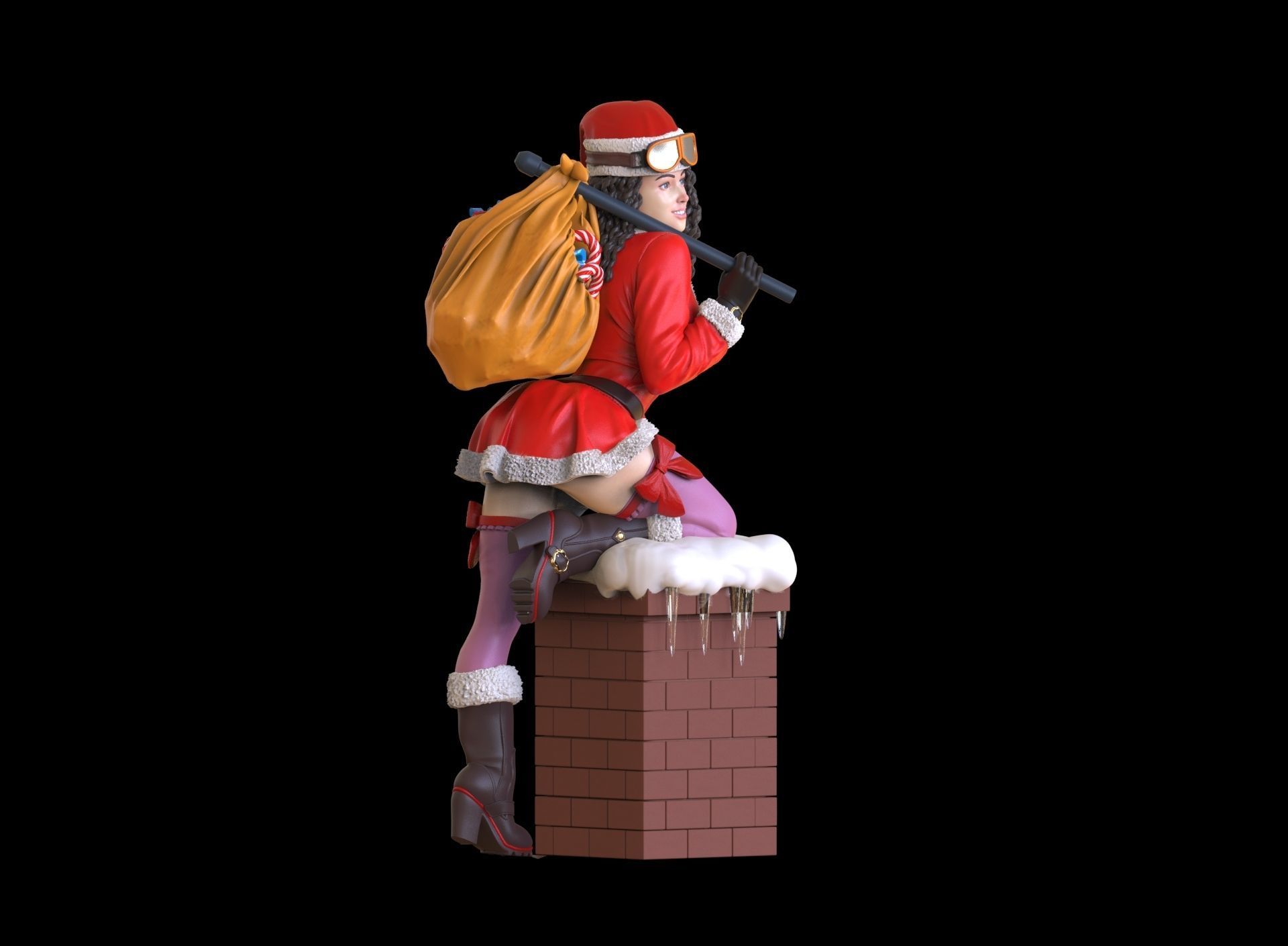 lady santa Christmas 3D print model_39