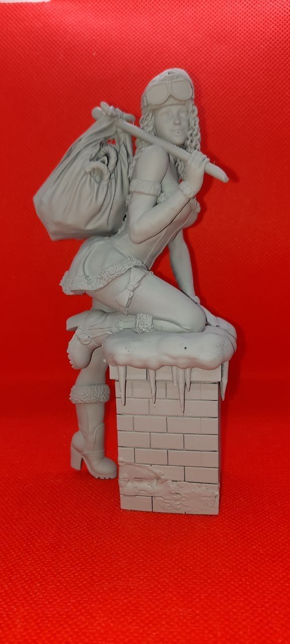 lady santa Christmas 3D print model_8