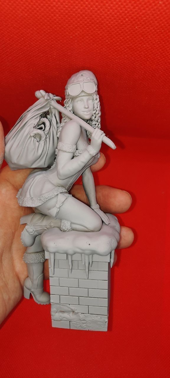 lady santa Christmas 3D print model_9