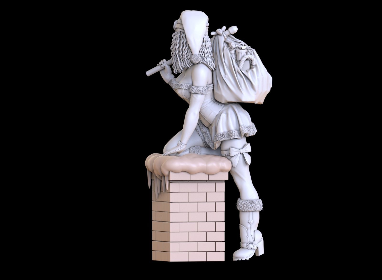 lady santa Christmas 3D print model_26