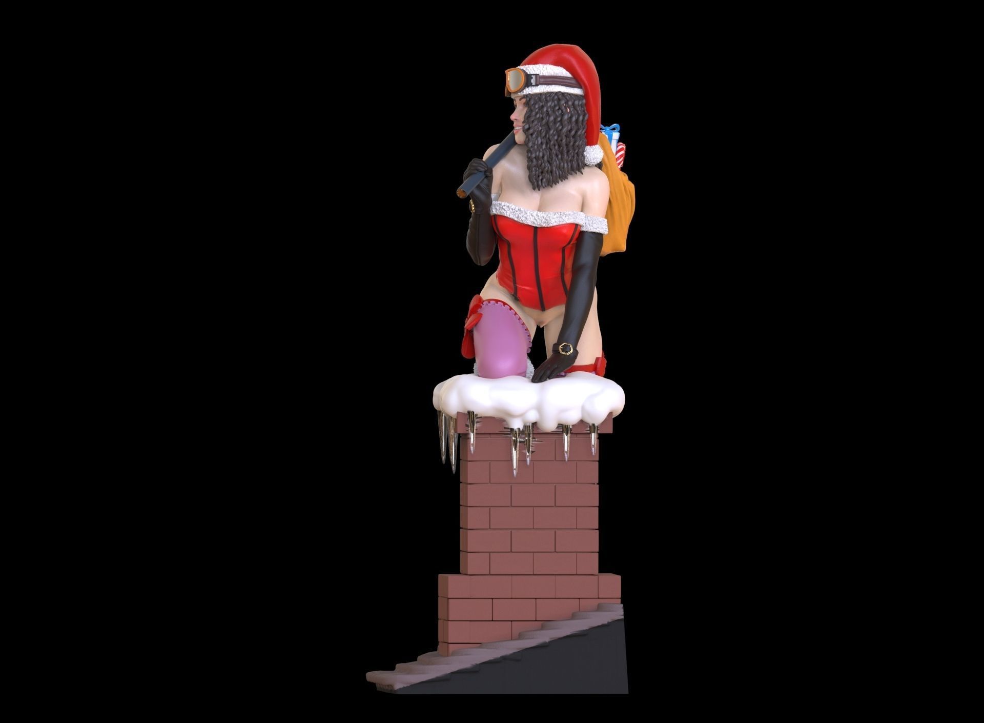 lady santa Christmas 3D print model_43