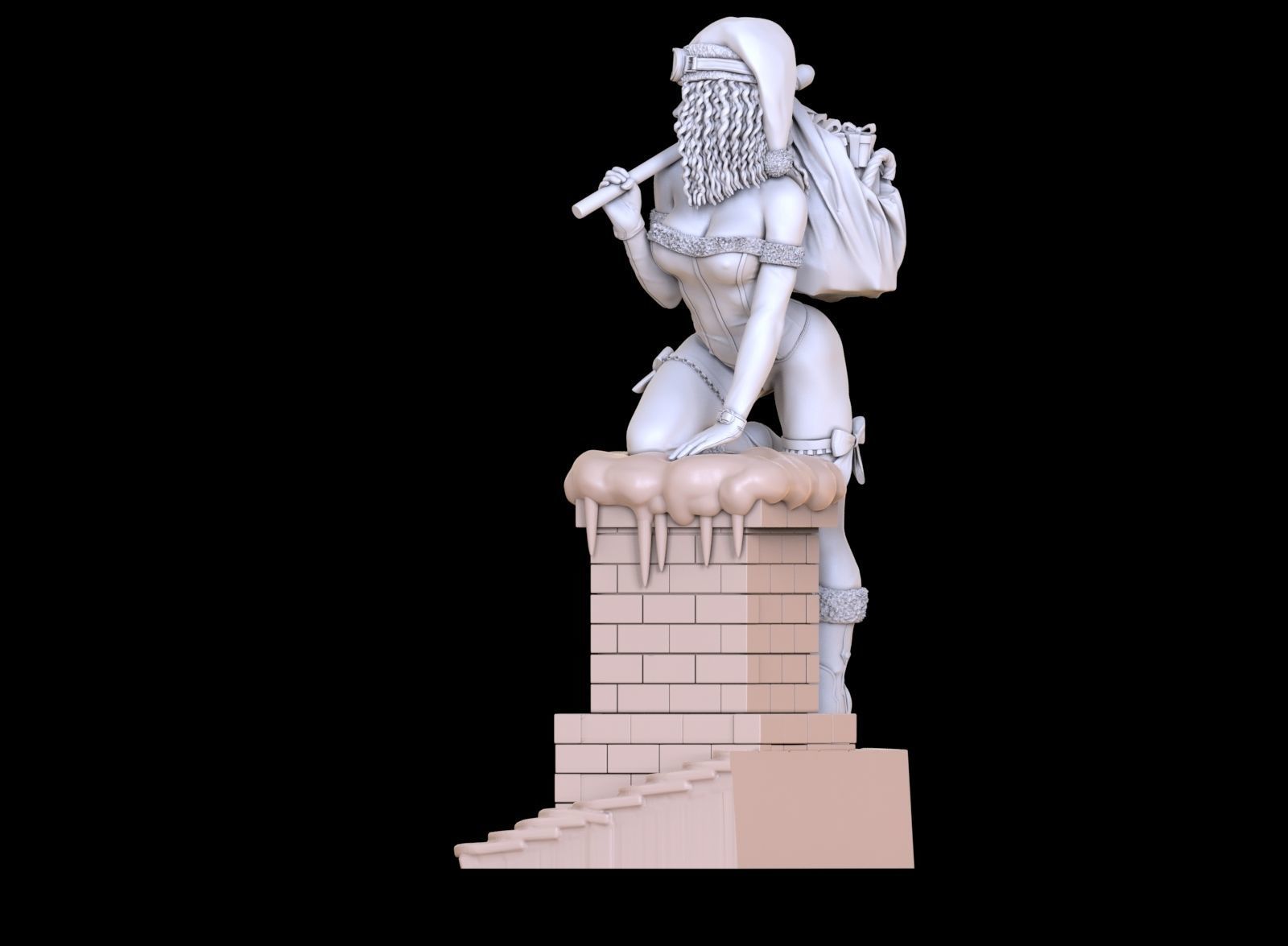 lady santa Christmas 3D print model_22