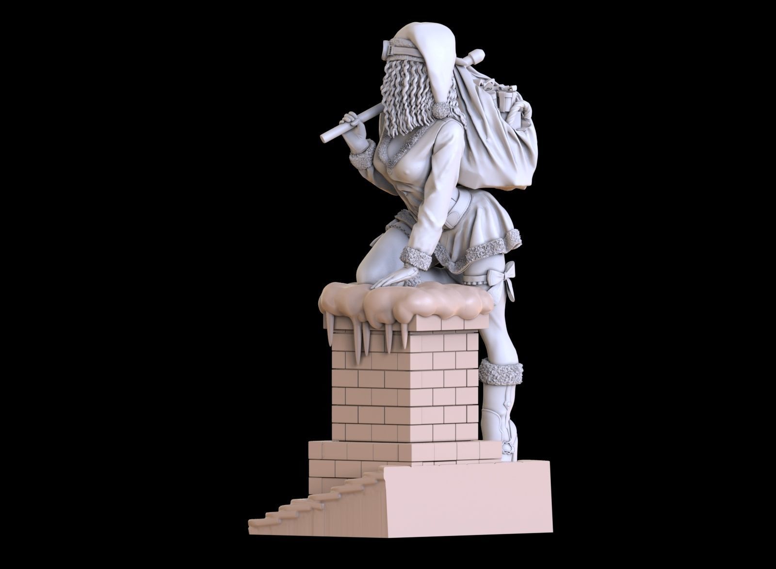 lady santa Christmas 3D print model_33