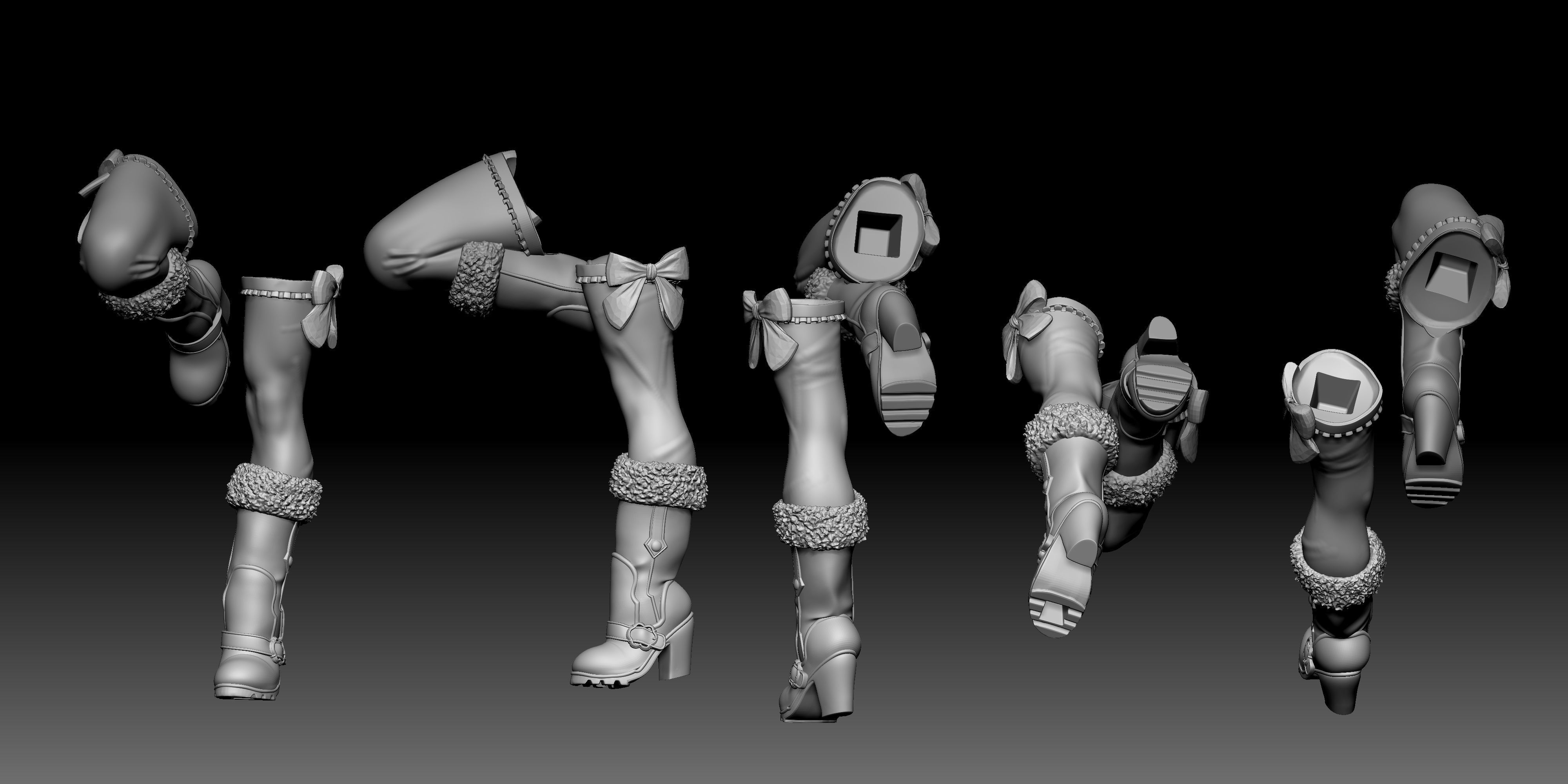 lady santa Christmas 3D print model_17