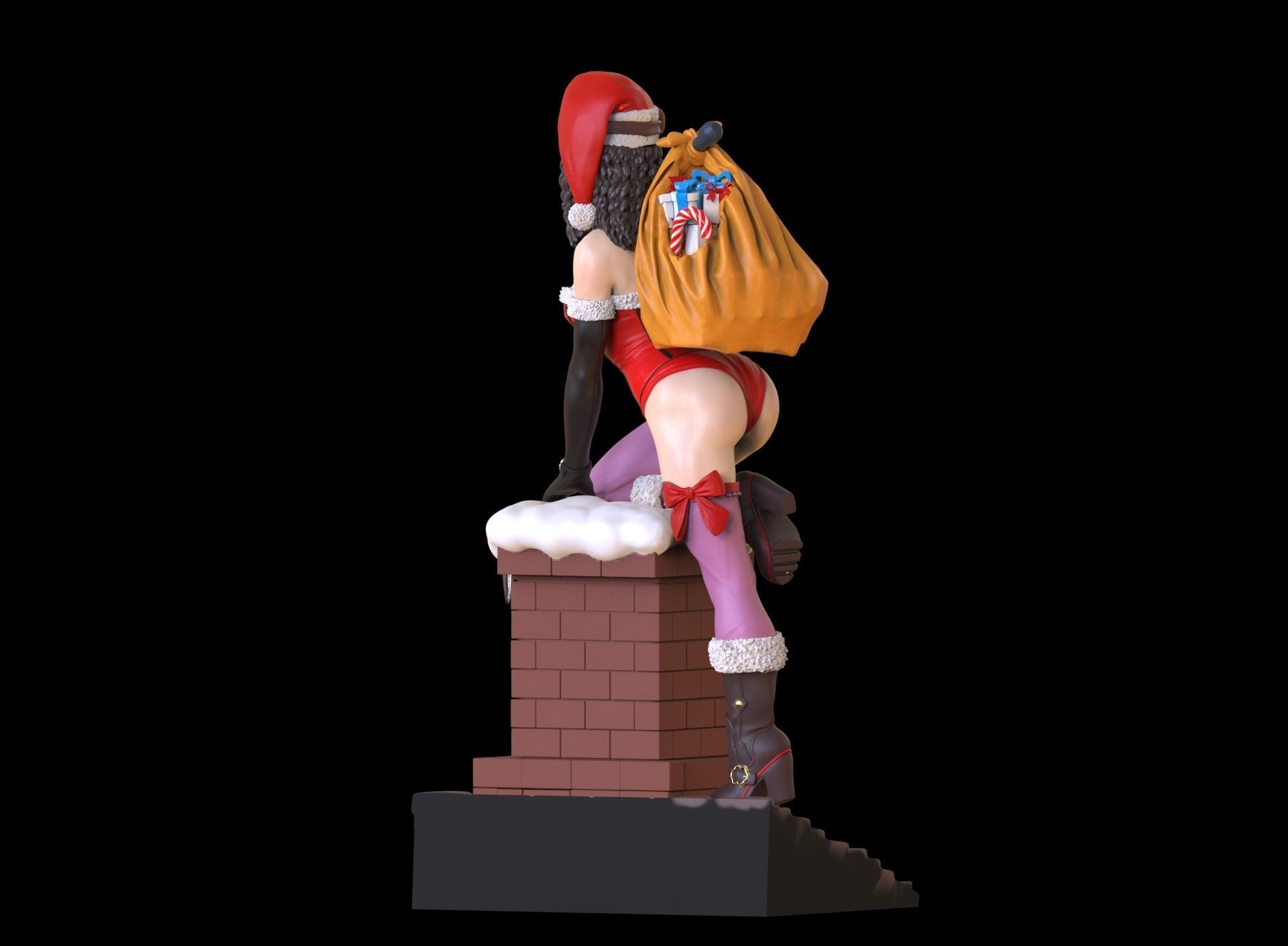 lady santa Christmas 3D print model_47