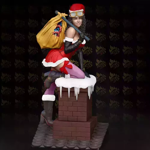 lady santa Christmas 3D print model