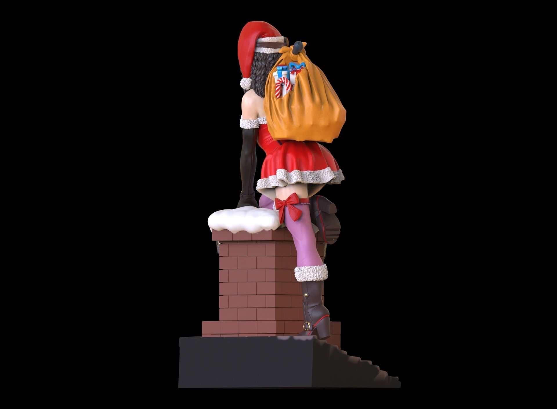 lady santa Christmas 3D print model_41